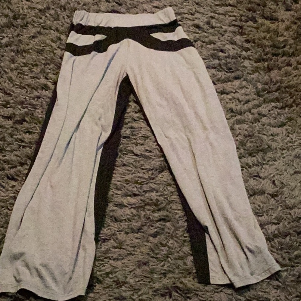 Gray and Black Wide-Leg lounge joggers pants